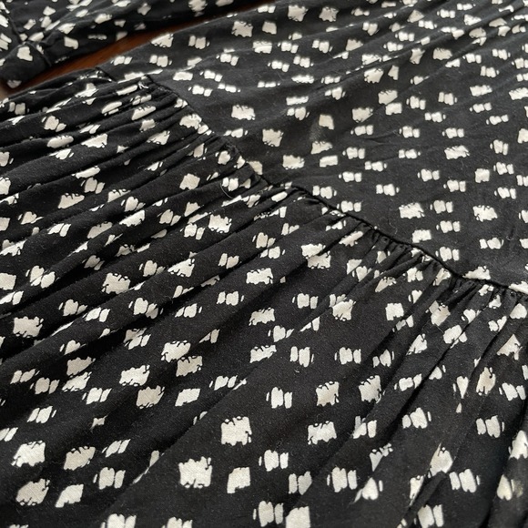 Anthropologie Maeve Lila Tiered Tunic Top Womens Medium‎ Polka dot Black White - Picture 5 of 10